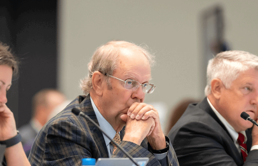 Commissioner Mike Chaney at the Commissioner's Roundtable this morning during the NAIC Summer National Meeting in Chicago, August 2024 (Photo from MID on Facebook)